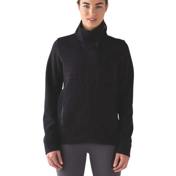lululemon athletica Jackets & Blazers - Lululemon Jacket Womens Size 4 Black Fleece Be True Full Zip Long Sleeve Quilted